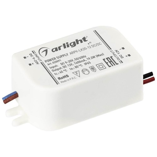 Блок питания Arlight ARPV-LK20-12 DC/DC 12V 19,2W IP65 1,6A 020091