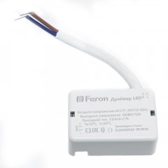 Драйвер для светодиодного светильника AL509 Feron 100-130V 26W IP20 0,24A LB0168 41218 Драйвер для светодиодного светильника AL509 Feron 100-130V 26W IP20 0,24A LB0168 41218